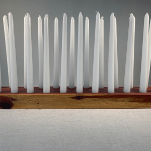 24" Bilateral Cedar Wood Candle Holder