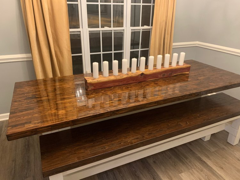 48" Bilateral Cedar Wood Candle Holder