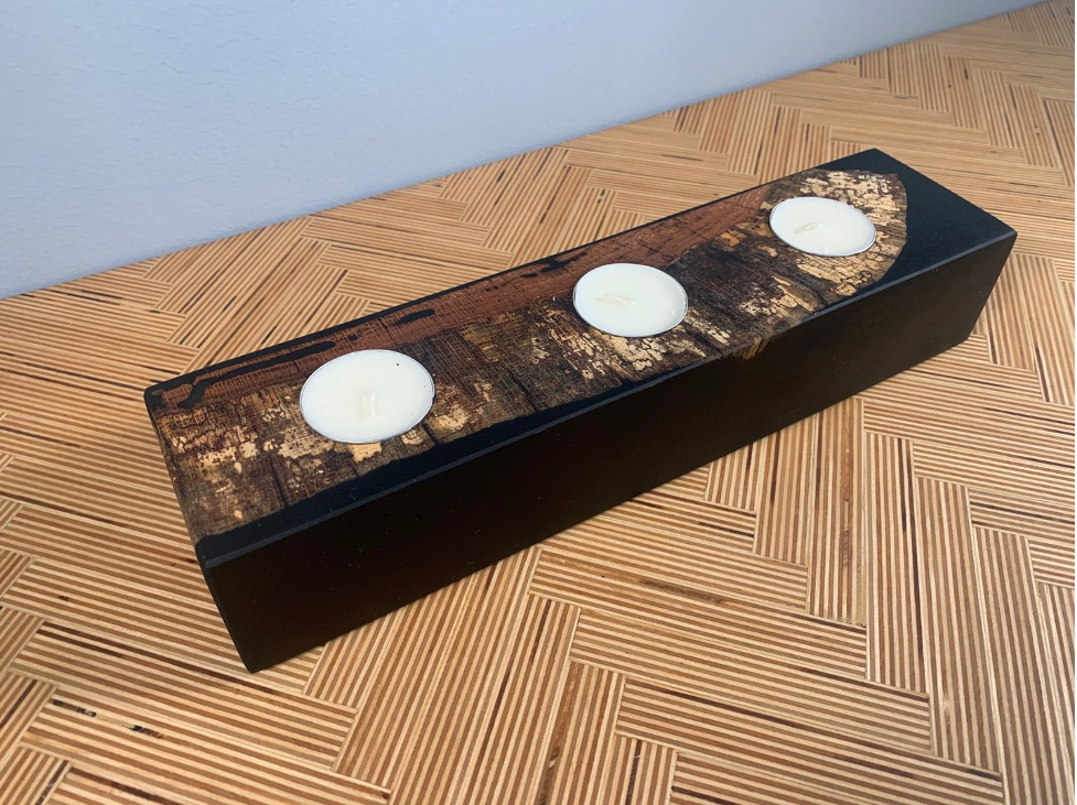 Custom Resin and Wood Candle Holder - Image 3