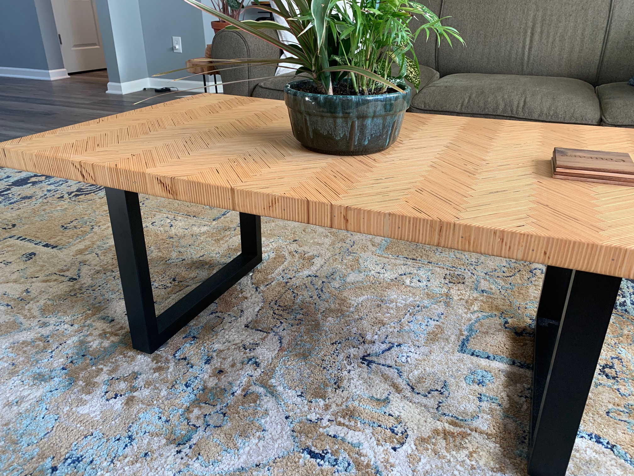 Custom Resin and Wood Coffee Table - Image 8