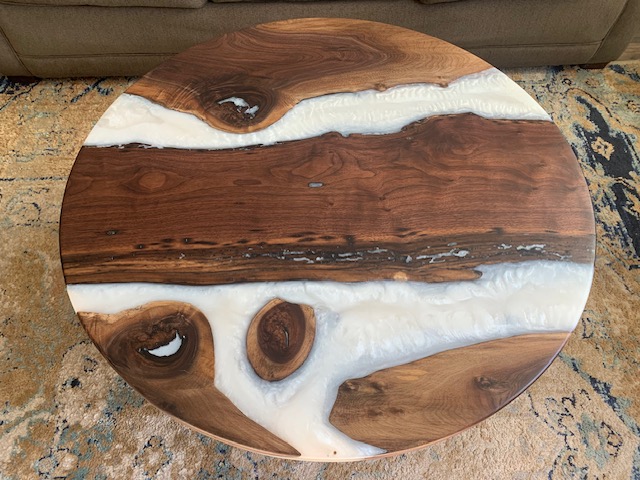 Custom Resin and Wood Coffee Table - Image 4