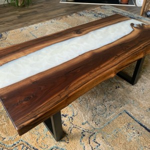 Custom Resin and Wood Coffee Table